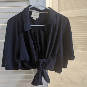 Anthropologie Maeve midi top navy